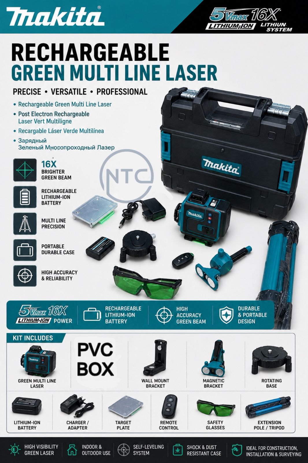 MAKITA 16 Line Laser Level With Remote Control