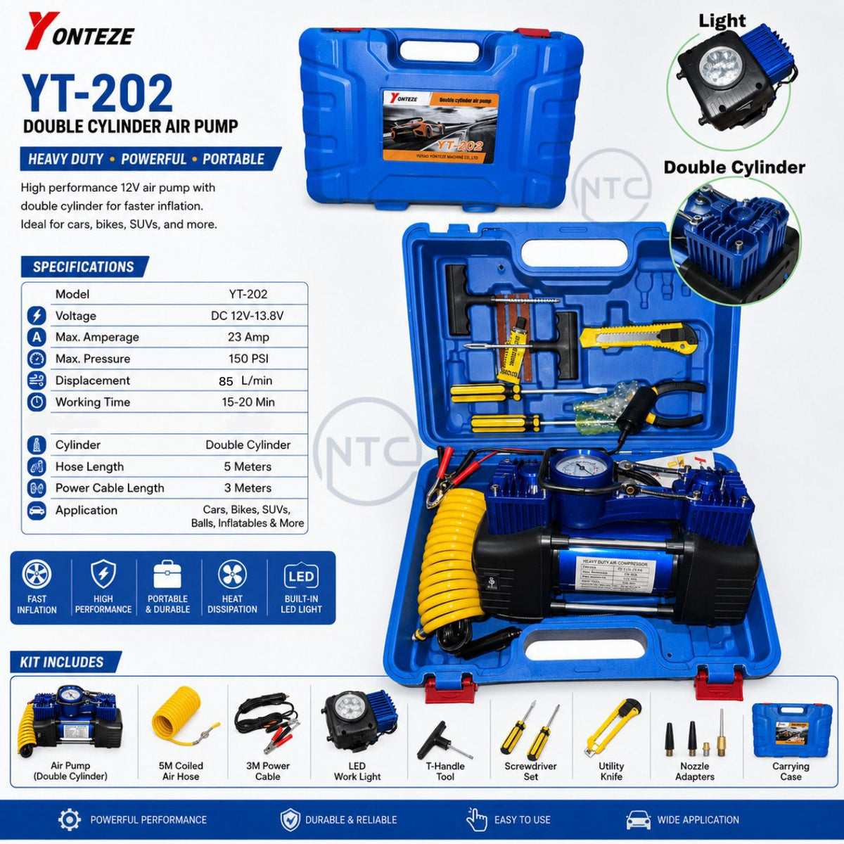 Double Cylinder Heavyduty Air Pump