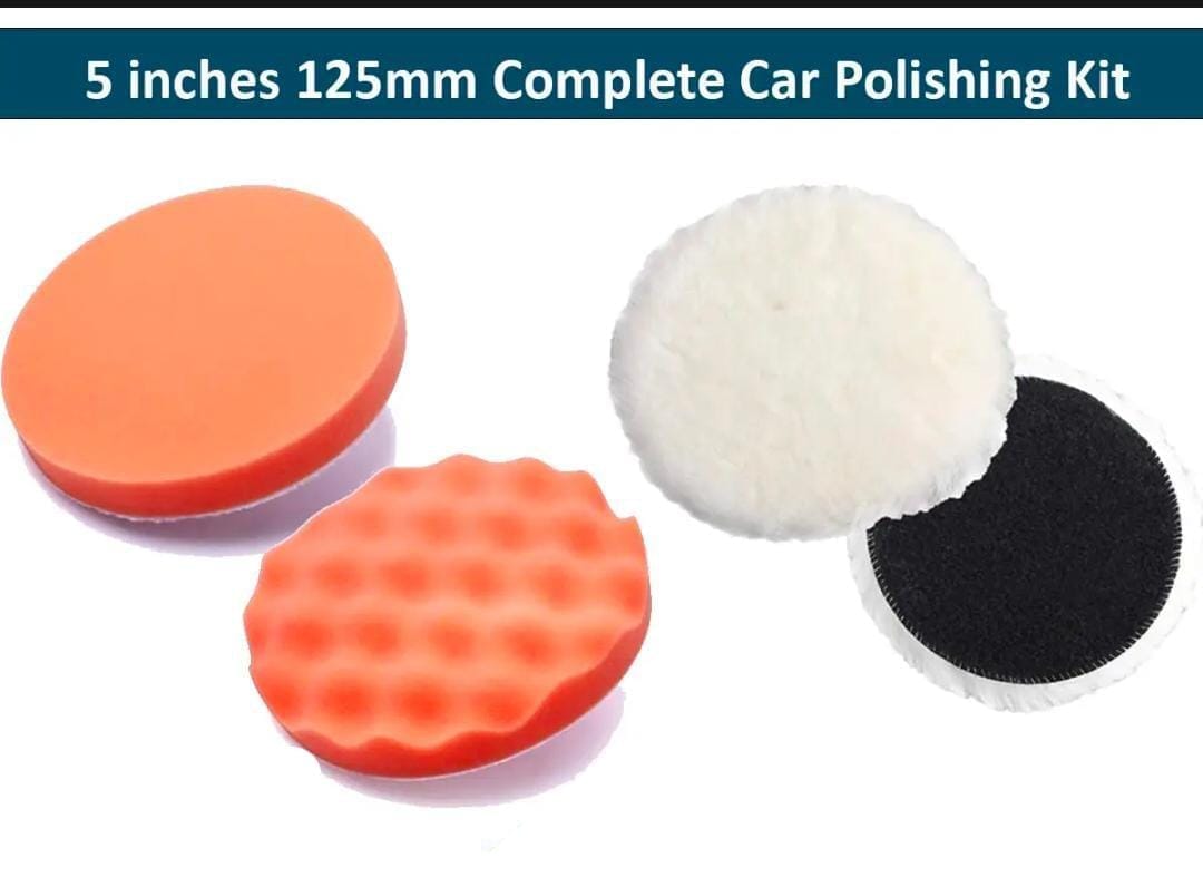 5 inch Complete Car Polishing Pad Kit – 4 Piece Set Cutting, Polishing & Finishing Pads